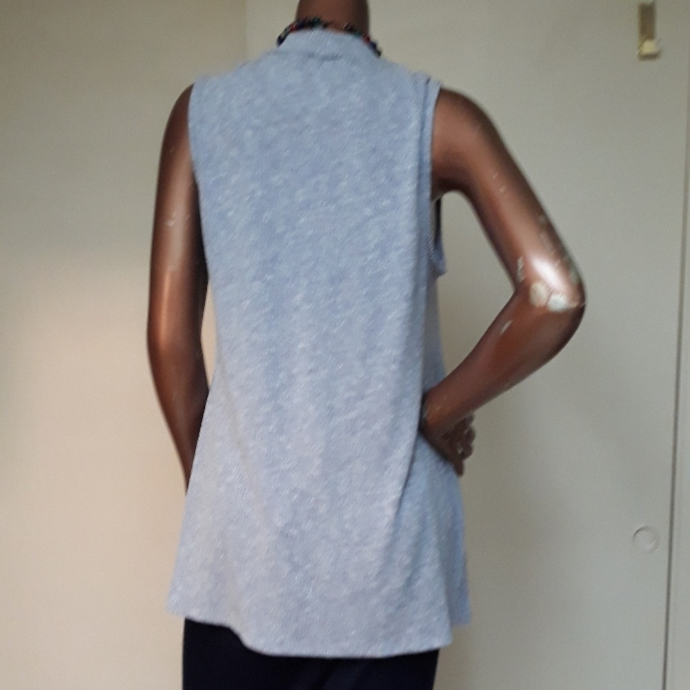 Style & Co Ribbed Grey/blue high/low Tunic - Picture 3 of 4